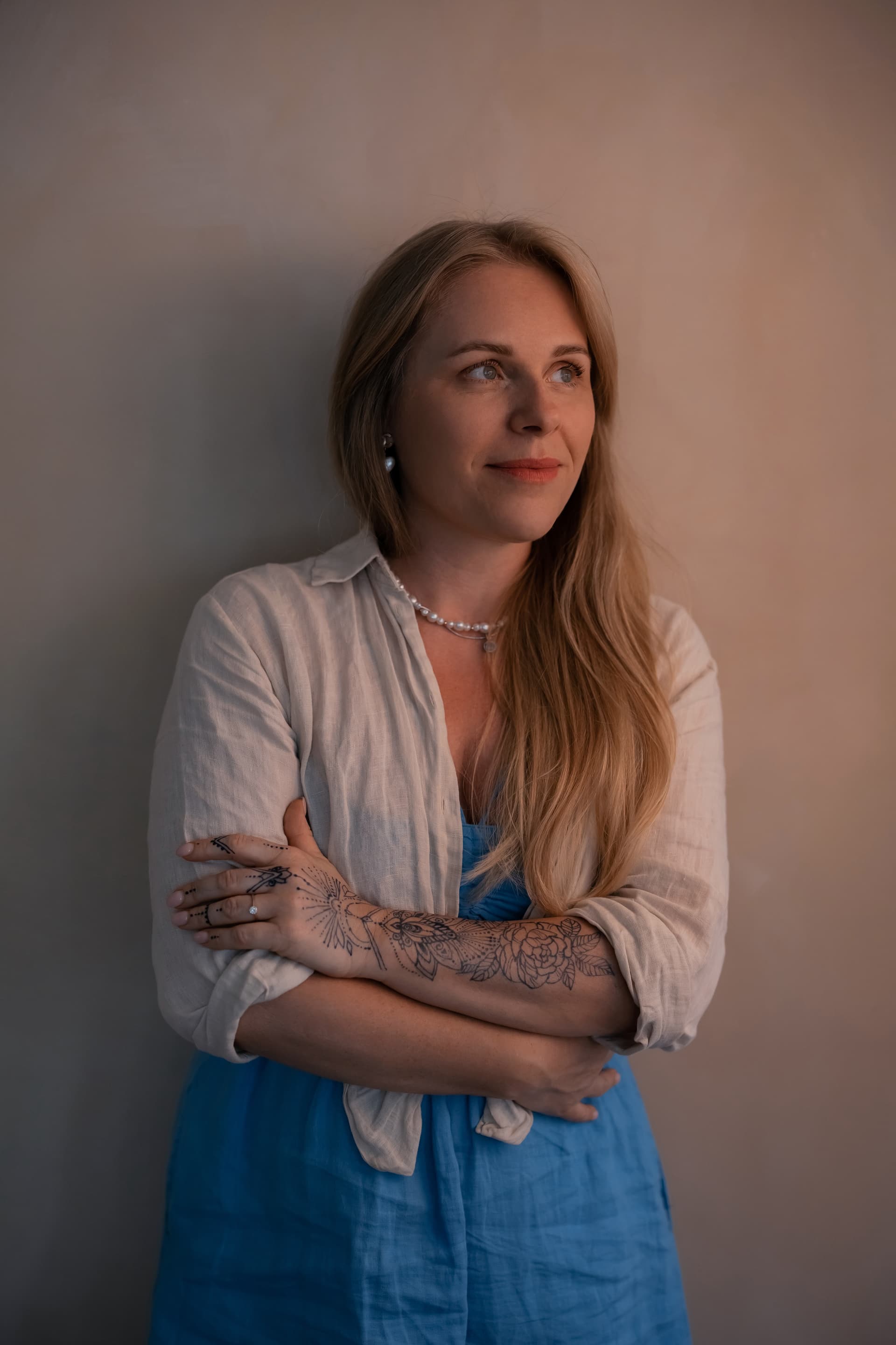 Anna, founder and creative director of The Art Production, with henna art on her arm